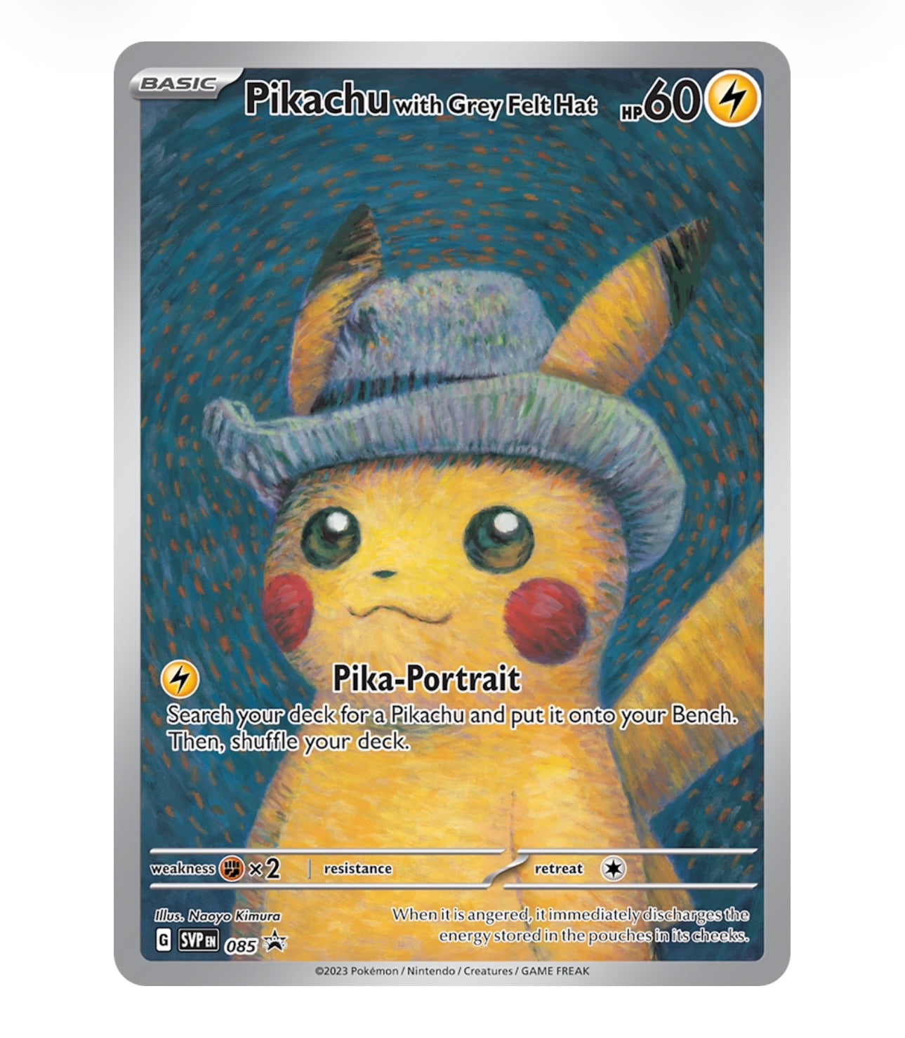 Grey felt hat pikachu