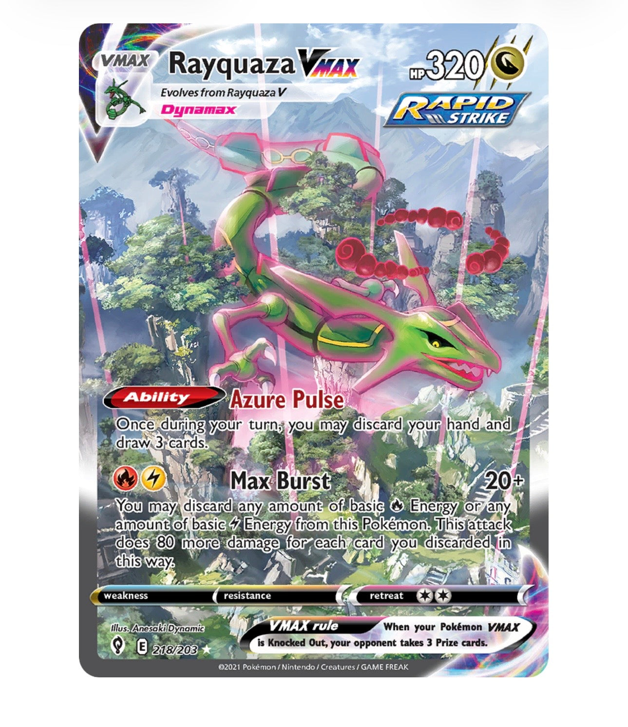 Rayqauza evolving skies VMAX